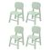 1 Kit 4 Cadeiras Empilhavel Infantil Pipa Rivatti 38,5 cm -Larg- Estrutura Polipropileno -PP- Menta